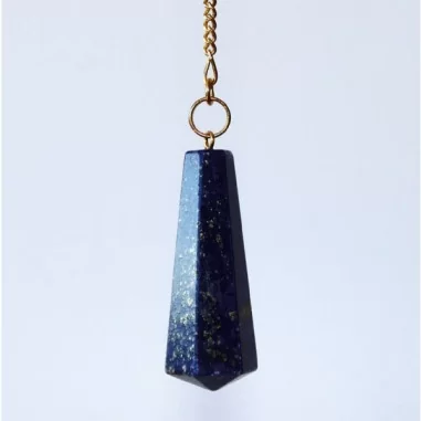 Stabpendel Sechskant 40mm - Lapis Lazuli - Messingkette