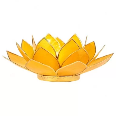 Teelichthalter Chakra Lotus gold gelb