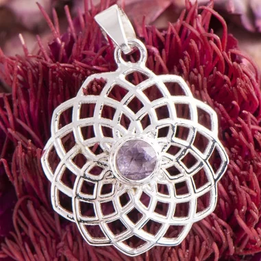 Kronenchakra Anhänger mit Amethyst