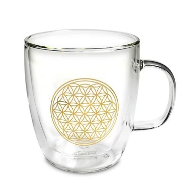 Glas-Tasse Blume des Lebens