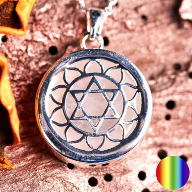 Herz-Chakra Kette mit Rosenquarz