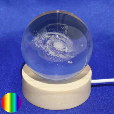 Kristallkugel - Milchstrasse 8cm mit LED