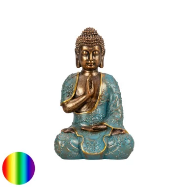 Buddha türkis-gold 23cm Polyresin