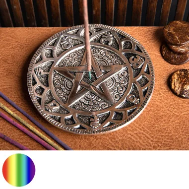 Stäbchenhalter Weissmetall - Pentagramm